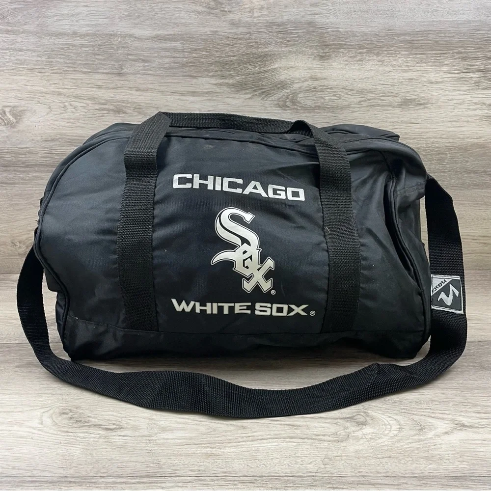 Chicago White Sox NASCO Duffel Bag Vintage 18x11” Black White MLB